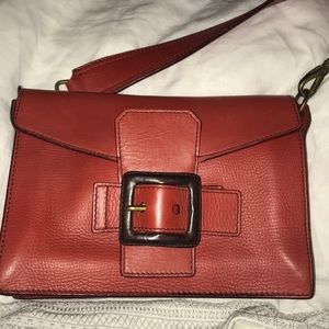 Miu Miu burnt red handbag, brass coloured metal